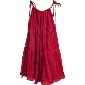 NWT Carolina K Red Orange Flowy Tie Sleeveless Dress Small